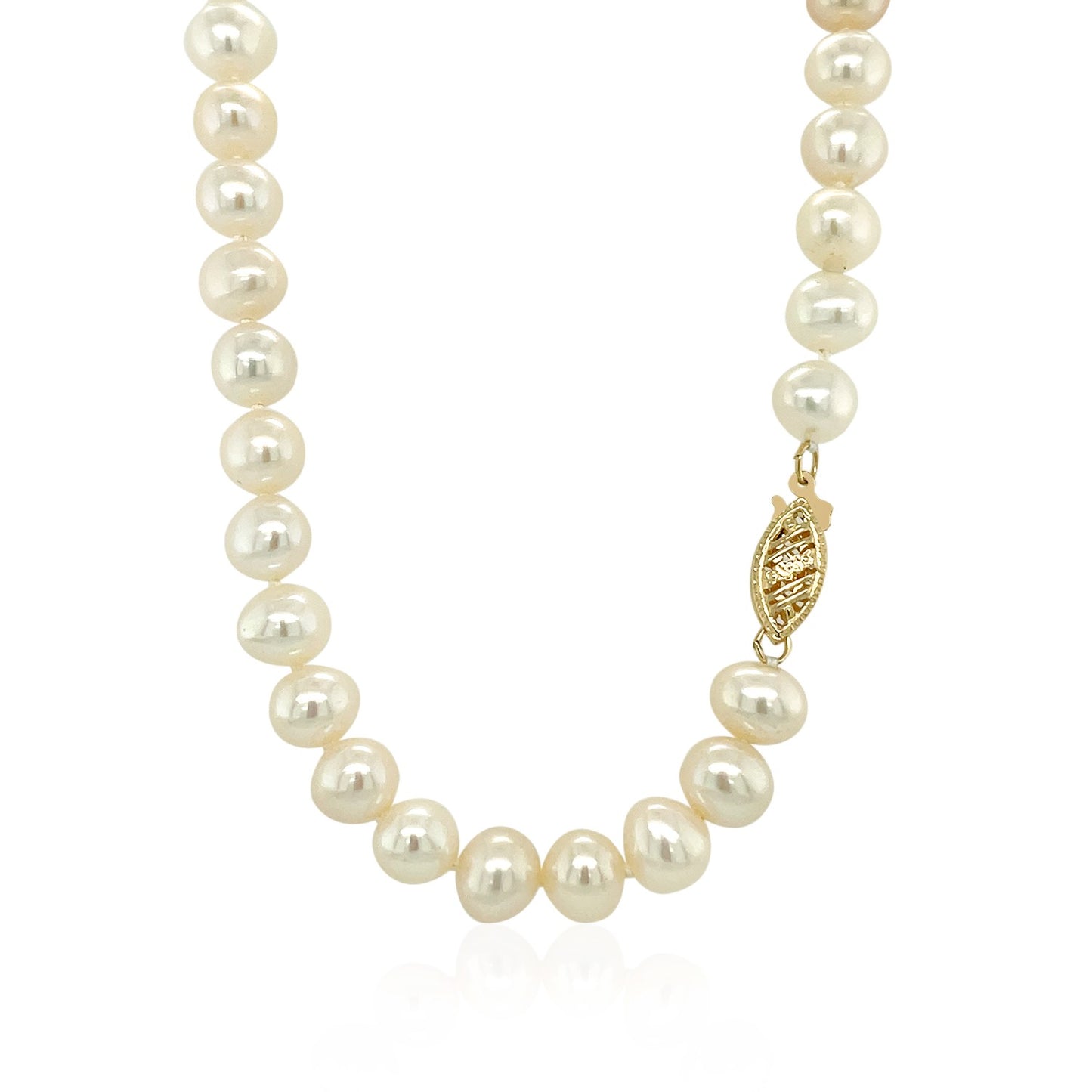 14k Gold Necklace w/White Freshwater Cultured Pearls