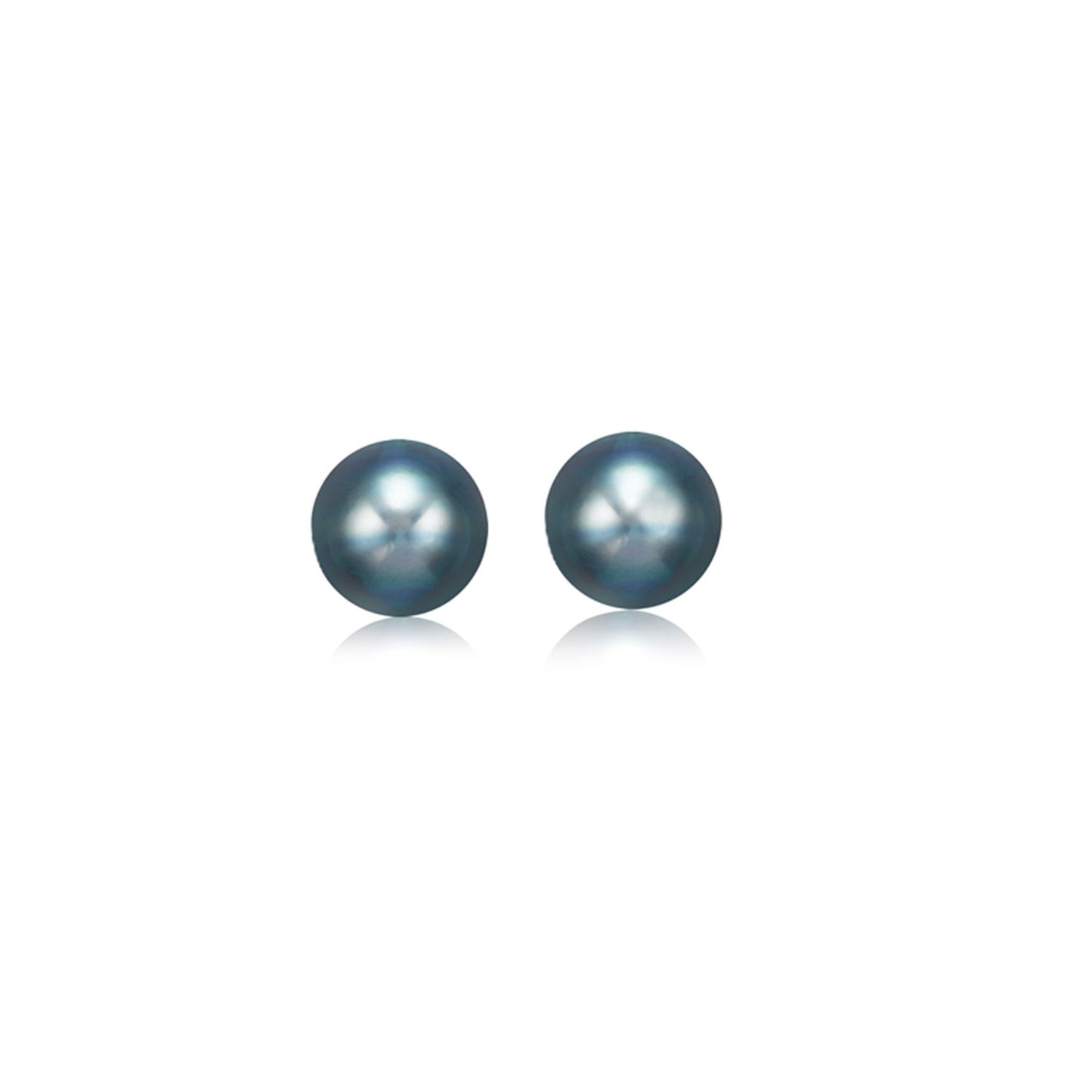 14k Gold Cultured Black Pearl Stud Earrings (6mm)