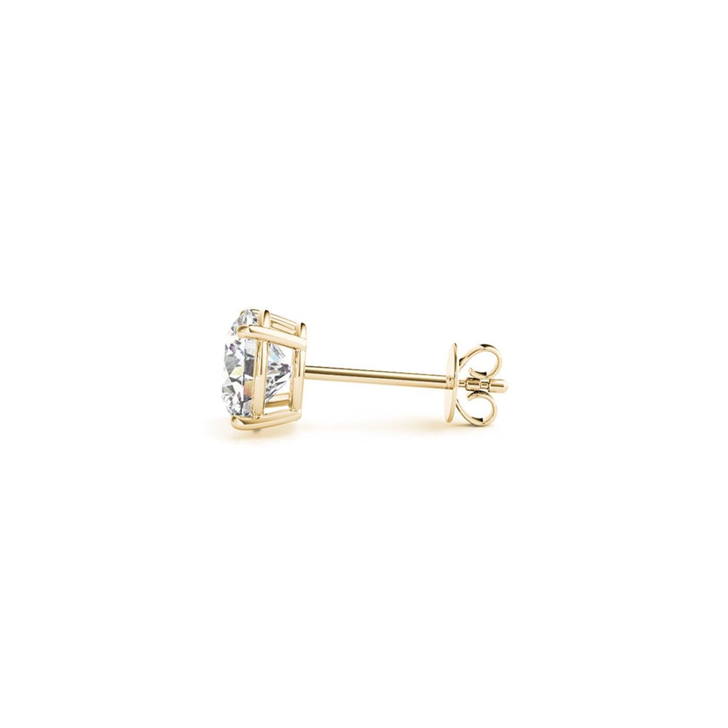 Lab Grown Round Diamond Stud Earrings in 14k Gold (G/VS2)- 2 cttw Certified IGI