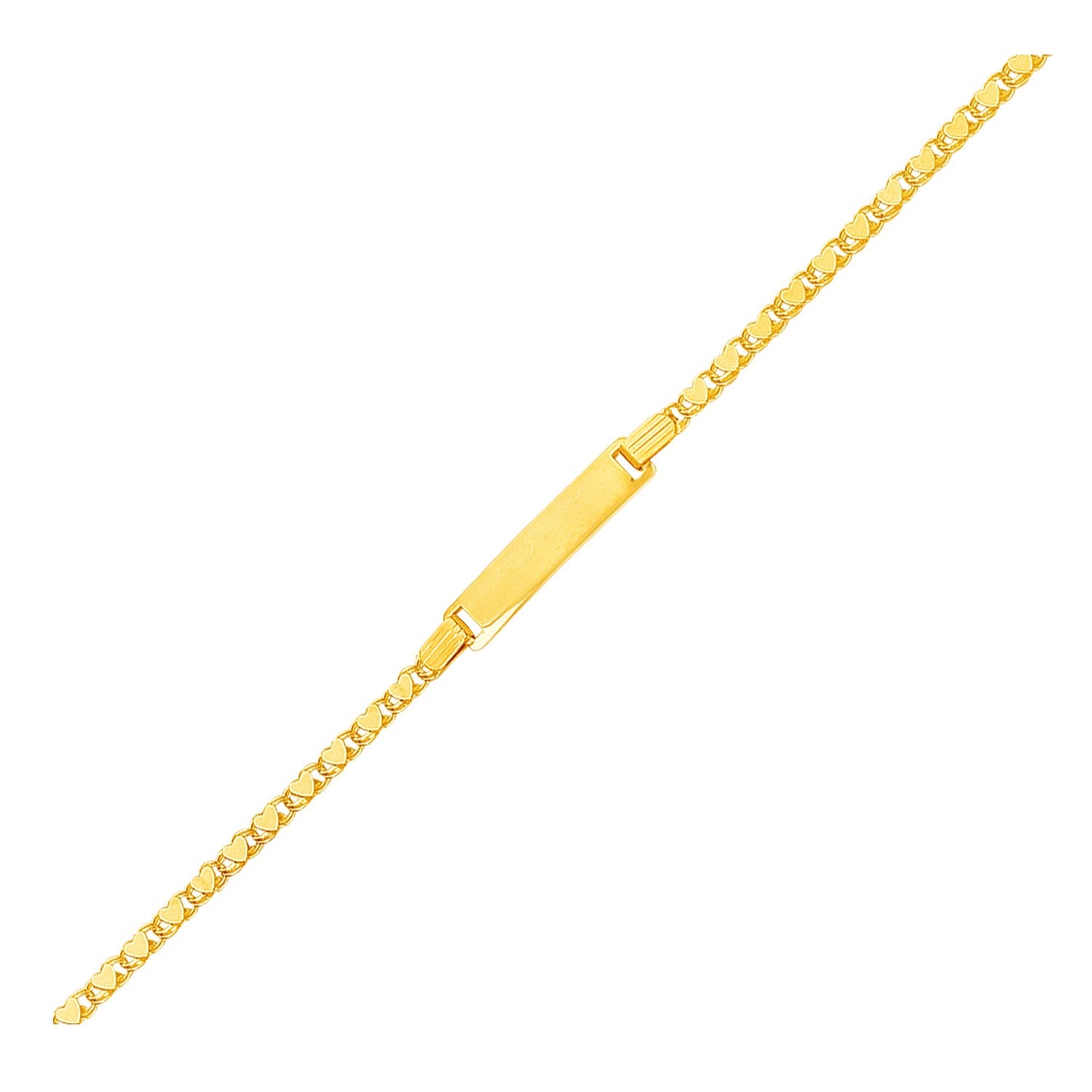 14k Gold Children's Heart Link ID Bracelet