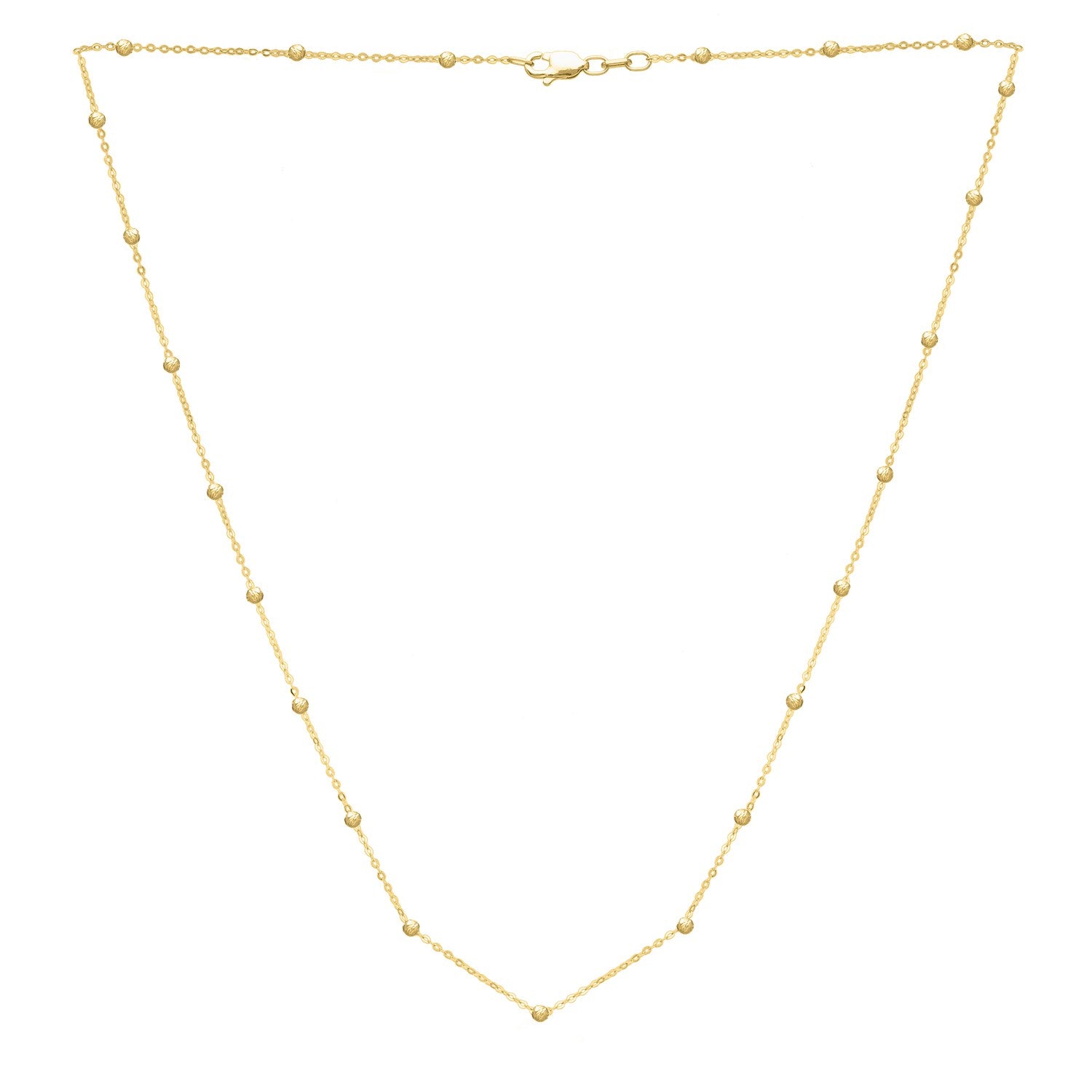 Textured Saturn Bead Necklace in 14K Gold