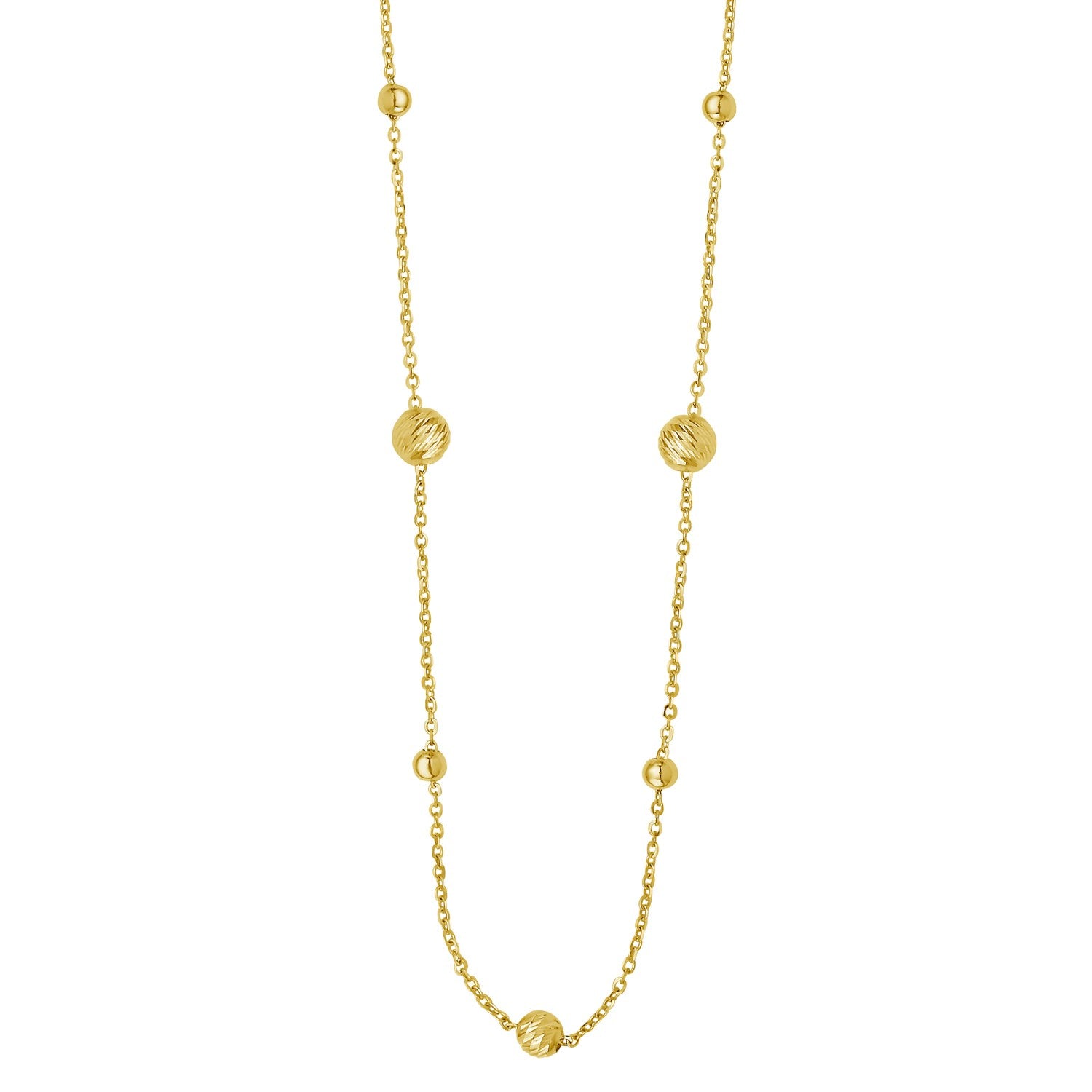 Alternating Pallina Beads Necklace in 14K Gold