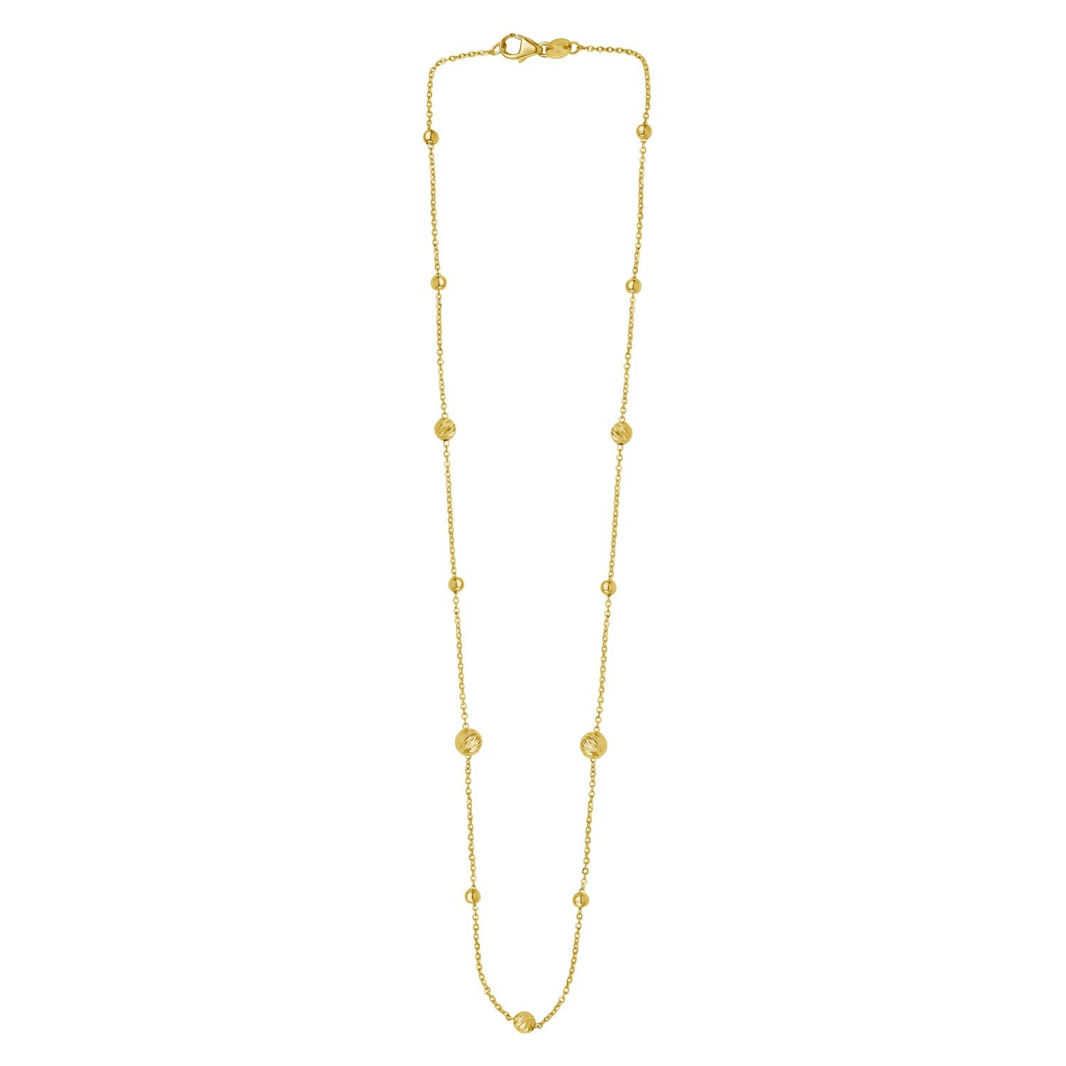 Alternating Pallina Beads Necklace in 14K Gold