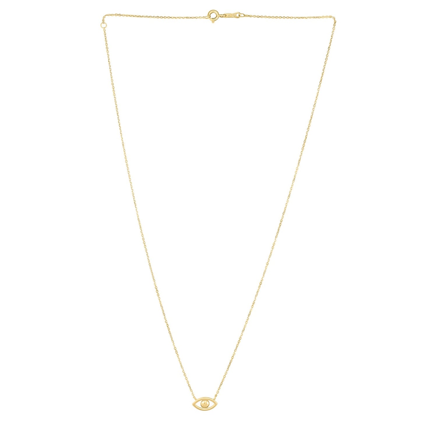 14k Gold Evil Eye w/Freshwater Pearl Necklace