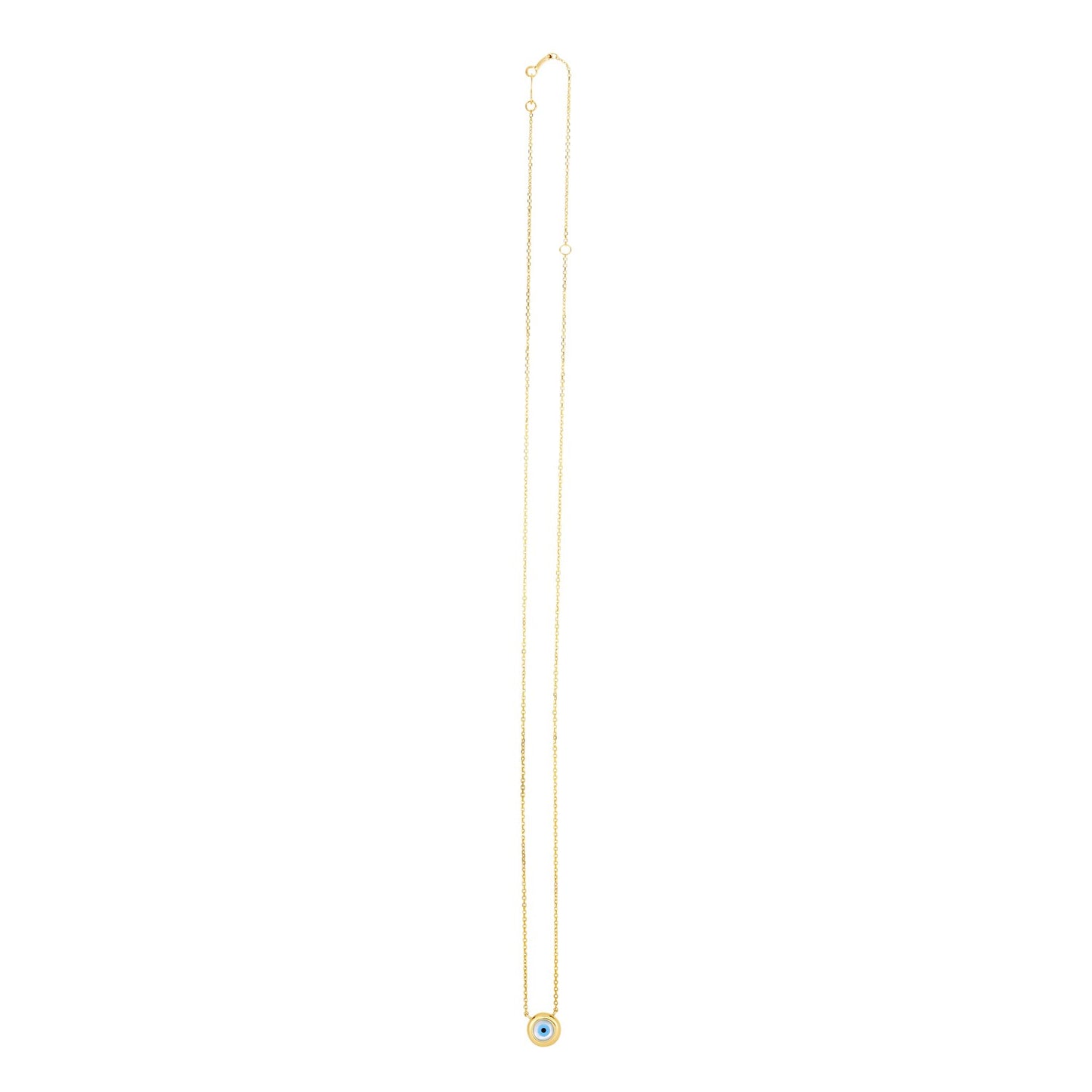 14k Gold Evil Eye w/Freshwater Pearl Necklace