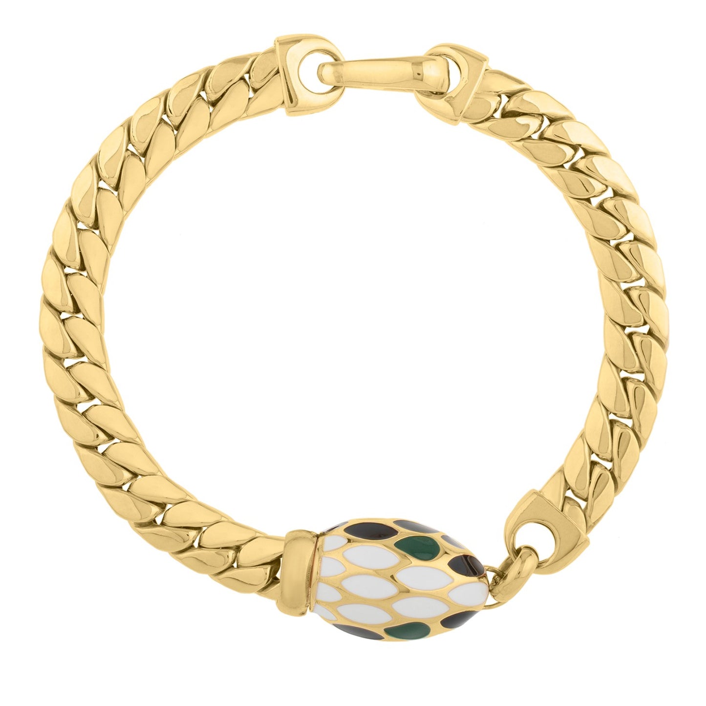 14k Gold Curb Link Snake Bracelet (7.00 mm)