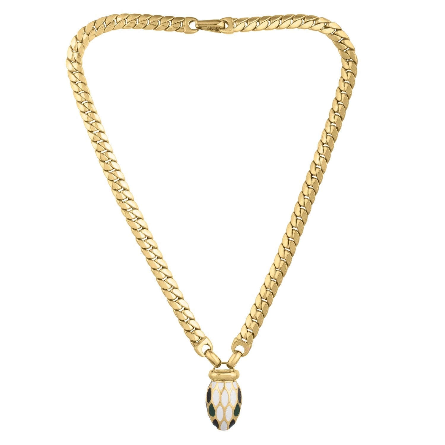 Le Serpent Curb Link Necklace in 14K Gold
