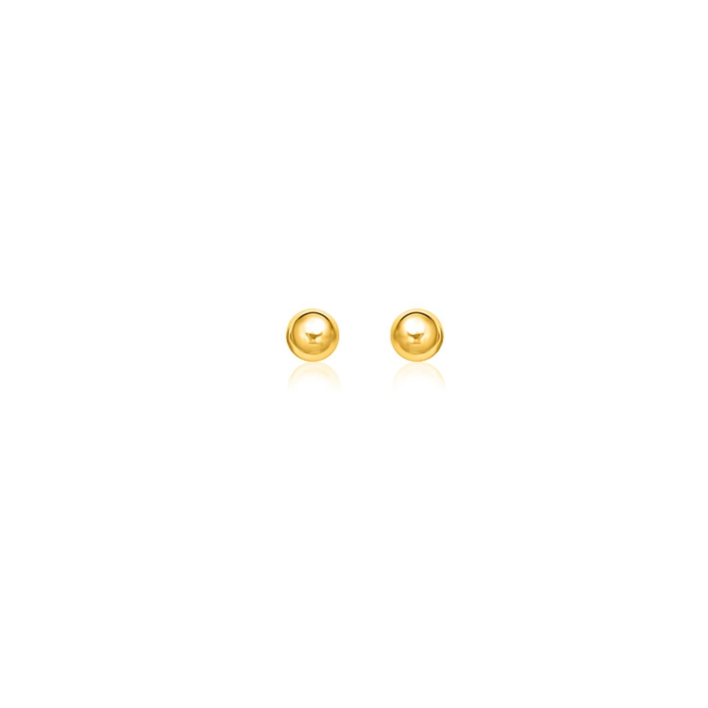 10k Gold Ball Style Stud Earrings (4mm)