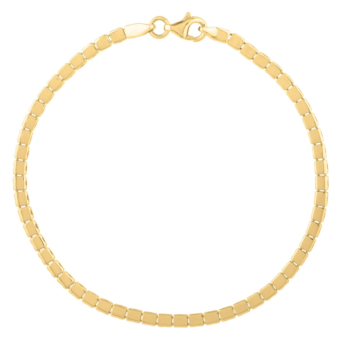 14k Gold 7-inch Mini Cube Bracelet (2.60 mm)