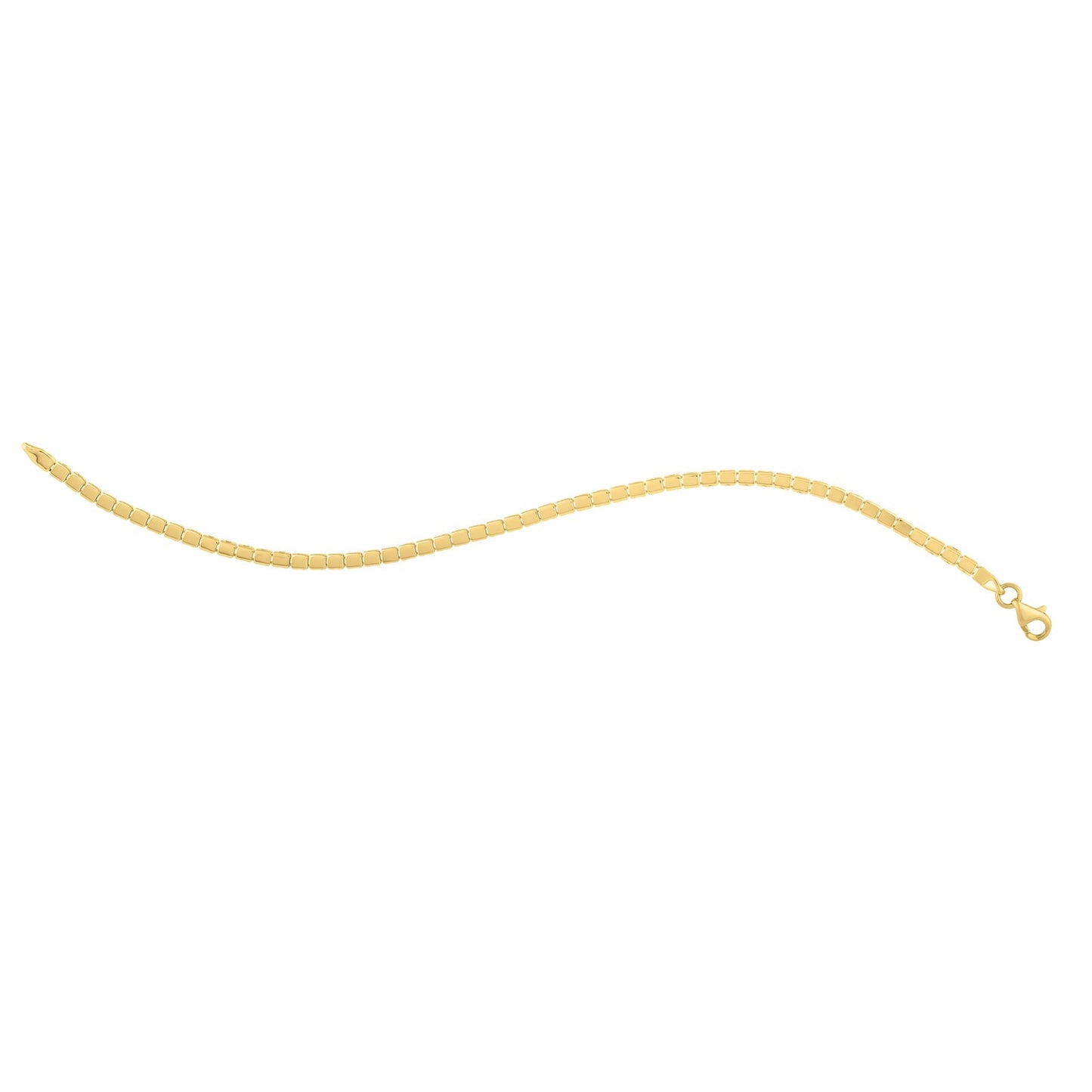 14k Gold 7-inch Mini Cube Bracelet (2.60 mm)
