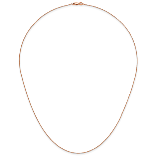 14k Rose Gold Adjustable Cable Chain (1.10 mm)