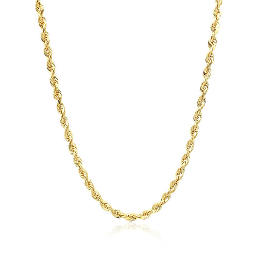 10k Gold Solid Diamond Cut Rope Chain (2.75 mm)