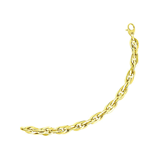 Double Oval Link Chain Bracelet in 14k Gold (10.00 mm)