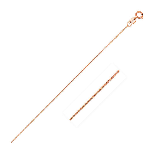 14k Rose Gold Diamond Cut Cable Link Chain (0.87 mm)