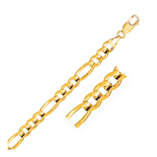 10K Gold Solid Figaro Chain (6.60 mm)