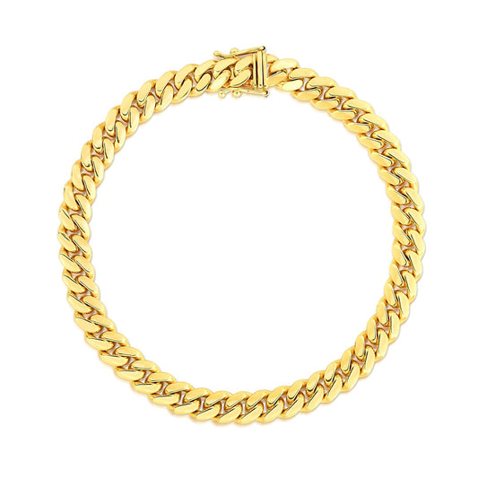 10k Gold Classic Miami Cuban Solid Bracelet (7.10 mm)