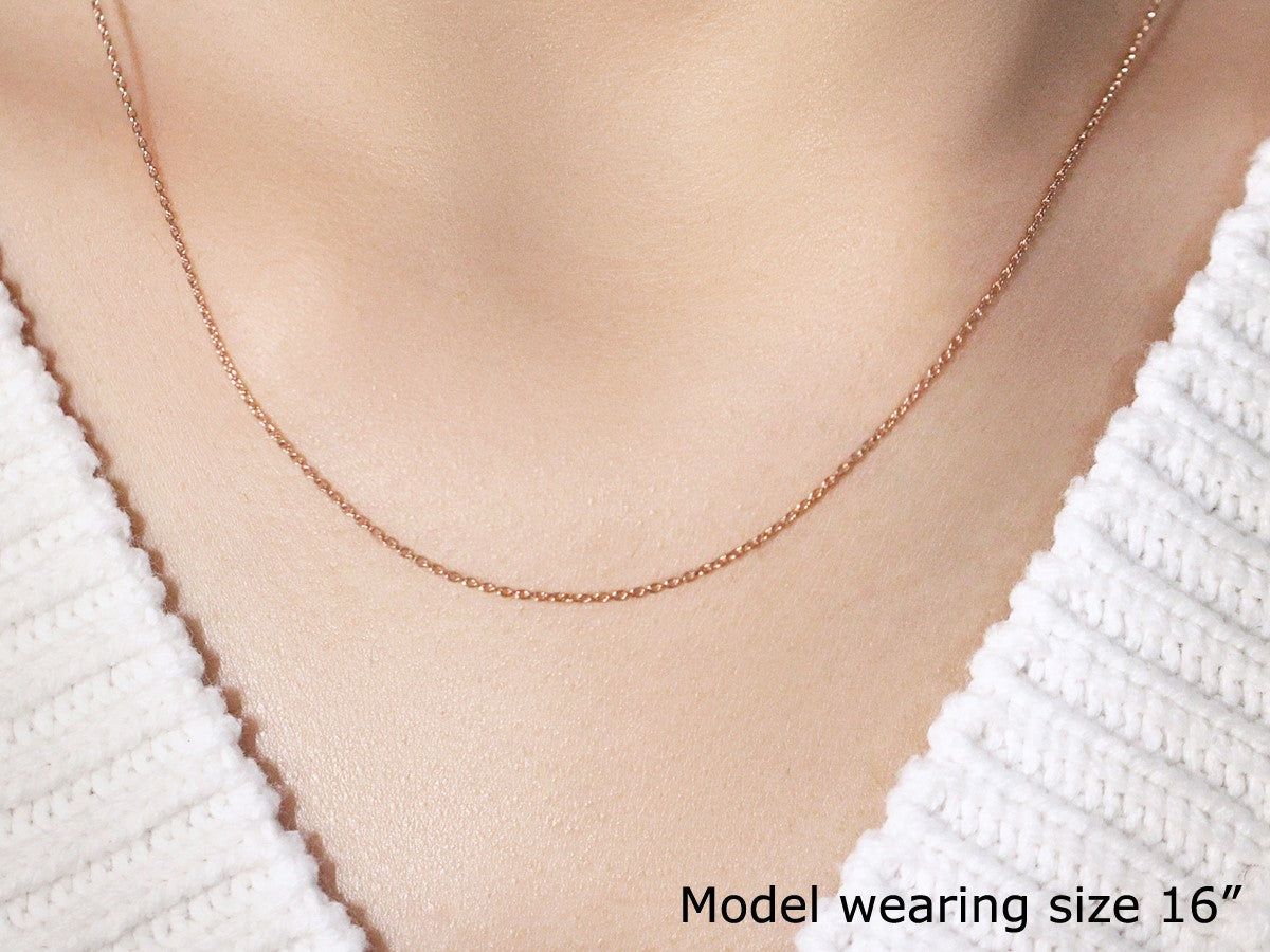 14k Rose Gold Oval Cable Link Chain