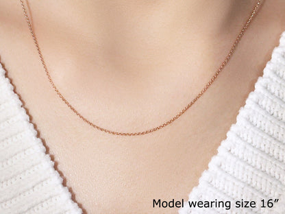 14k Rose Gold Oval Cable Link Chain