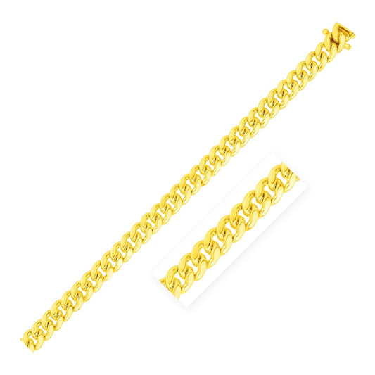 10k Gold Classic Miami Cuban Solid Bracelet (6.10 mm)