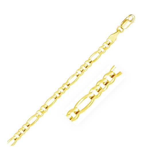 10k Gold Solid Figaro Bracelet (4.50 mm)