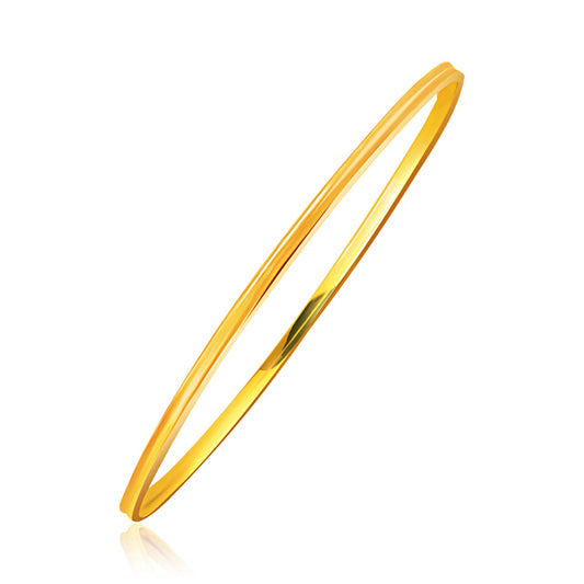 14k Gold Concave Motif Thin Stackable Bangle (3.15 mm)
