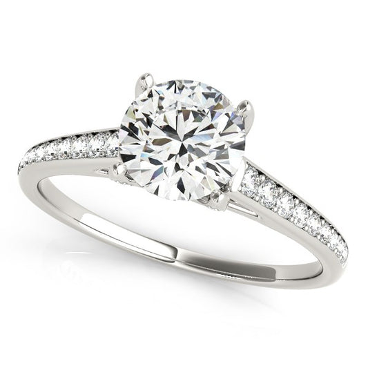 14k White Gold Diamond Engagement Ring W/Cathedral Design (1 1/3 cttw)