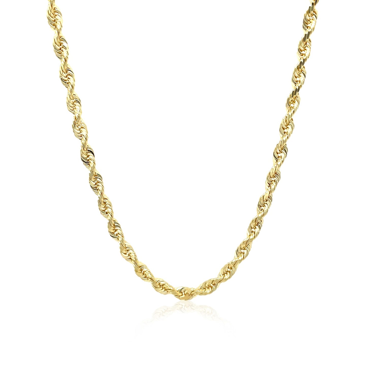10k Gold Solid Diamond Cut Rope Chain (3.00 mm)