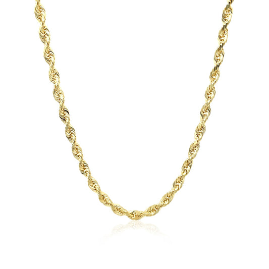 10k Gold Solid Diamond Cut Rope Chain (3.00 mm)