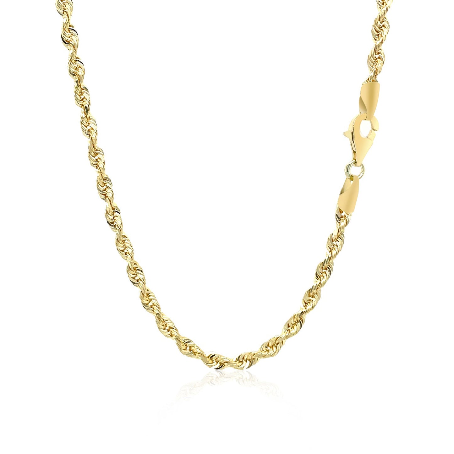 10k Gold Solid Diamond Cut Rope Chain (3.00 mm)