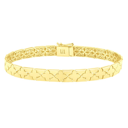 14k Gold 7-inch Clover Bracelet (6.50 mm)