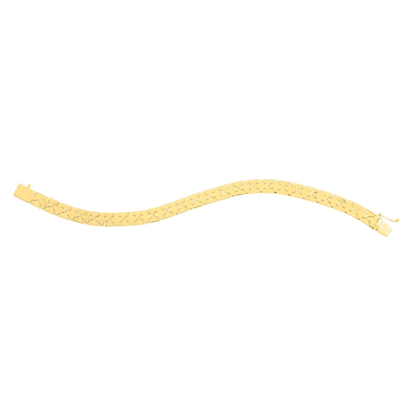 14k Gold 7-inch Clover Bracelet (6.50 mm)