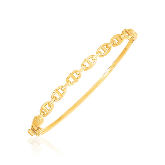 14k Gold High Polish Puffed Mariner Bangle (5.70 mm)