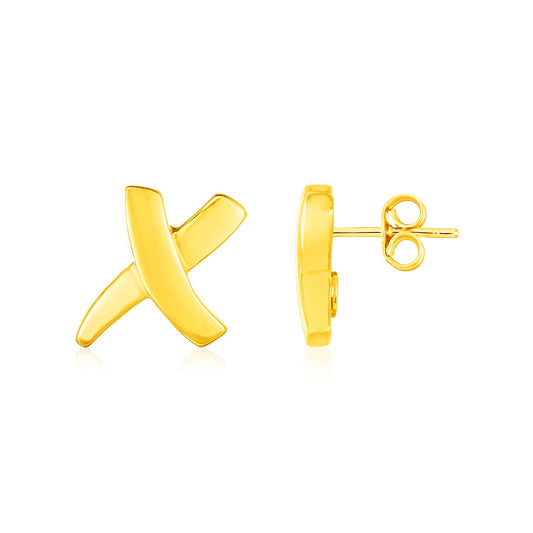 14K Gold X Earrings