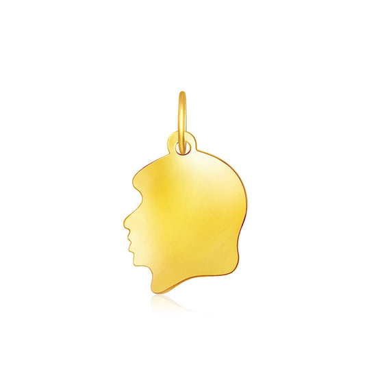 14k Gold Small Girl Head Charm