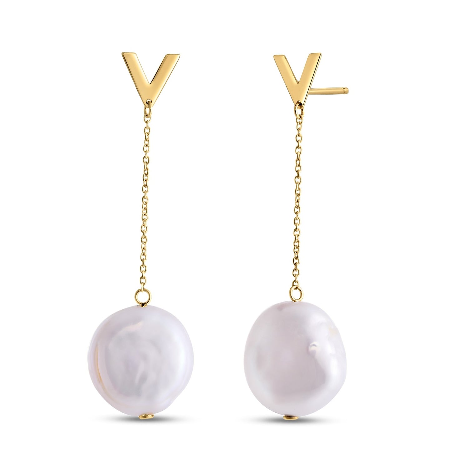 14k Gold Tesoro Pearl Drop Earrings