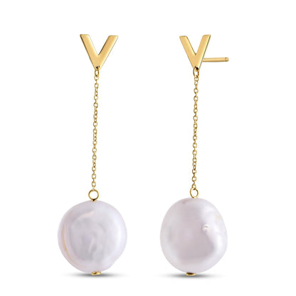 14k Gold Tesoro Pearl Drop Earrings