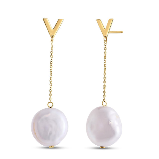 14k Gold Tesoro Pearl Drop Earrings