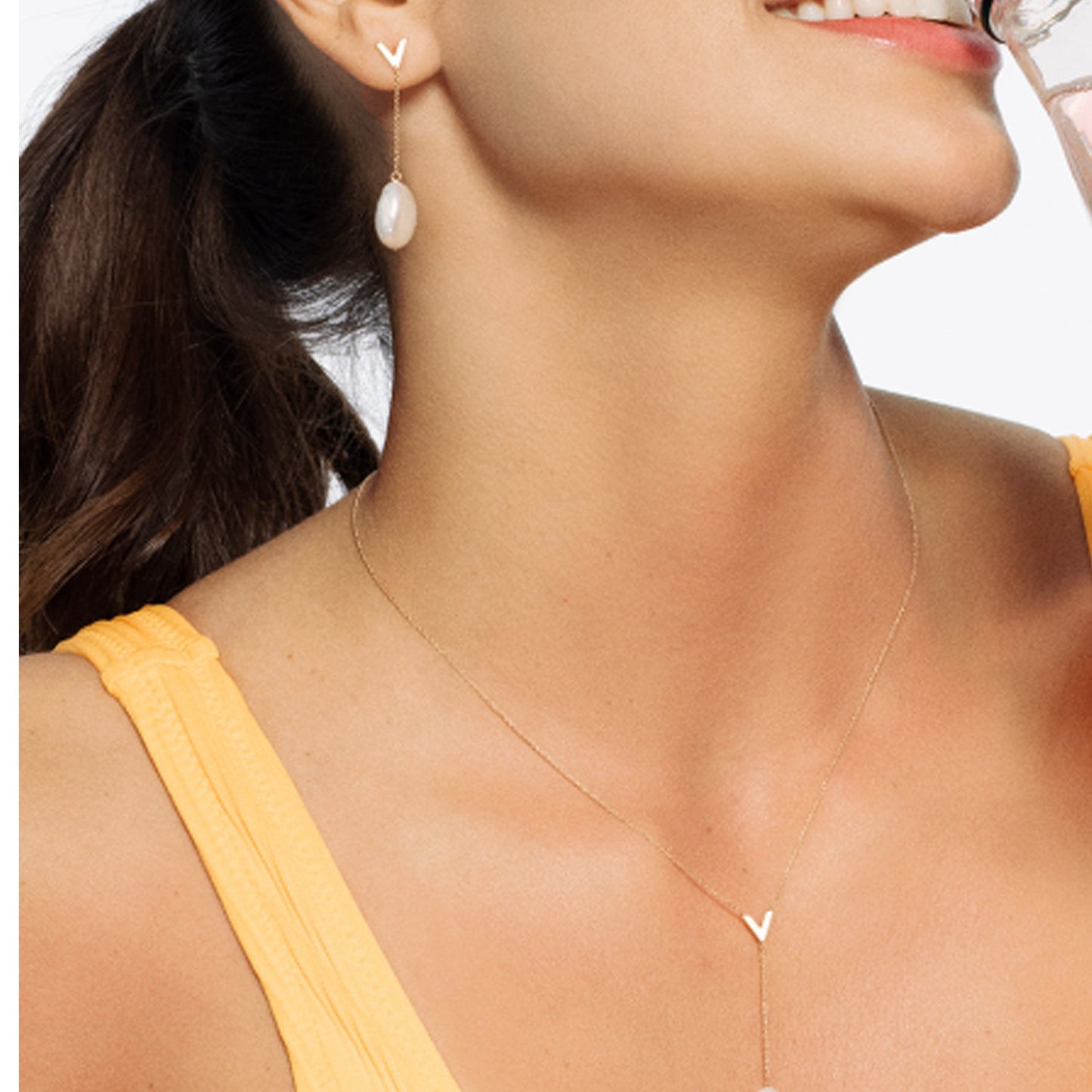 14k Gold Tesoro Pearl Drop Earrings