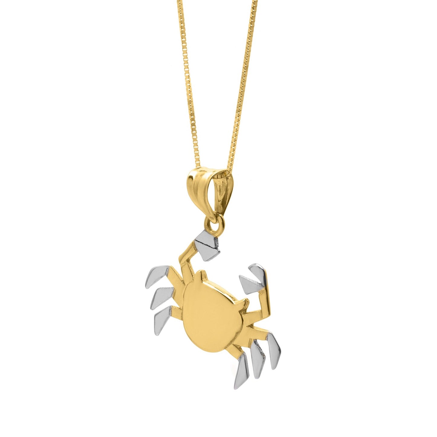 Crab Necklace in 10K Two Tone Gold