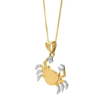 Crab Necklace in 10K Two Tone Gold