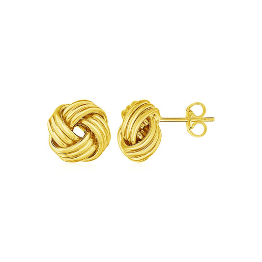 Love Knot Post Earrings in 14k Gold 12.7mm