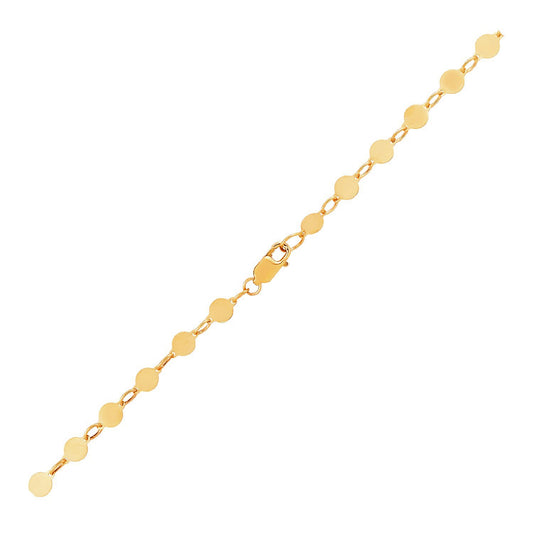 14k Gold Bracelet w/Polished Circles (3.90 mm)