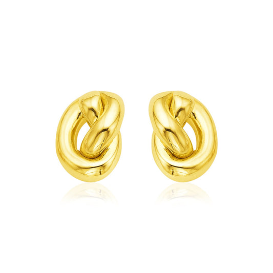 14k Gold Polished Knot Earrings