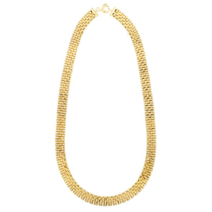 14k Gold Faceted Panther Link Chain Necklace 9.6mm