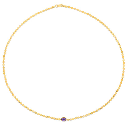 14K Yellow Gold Amethyst Mirrored Chain (2.20 mm)