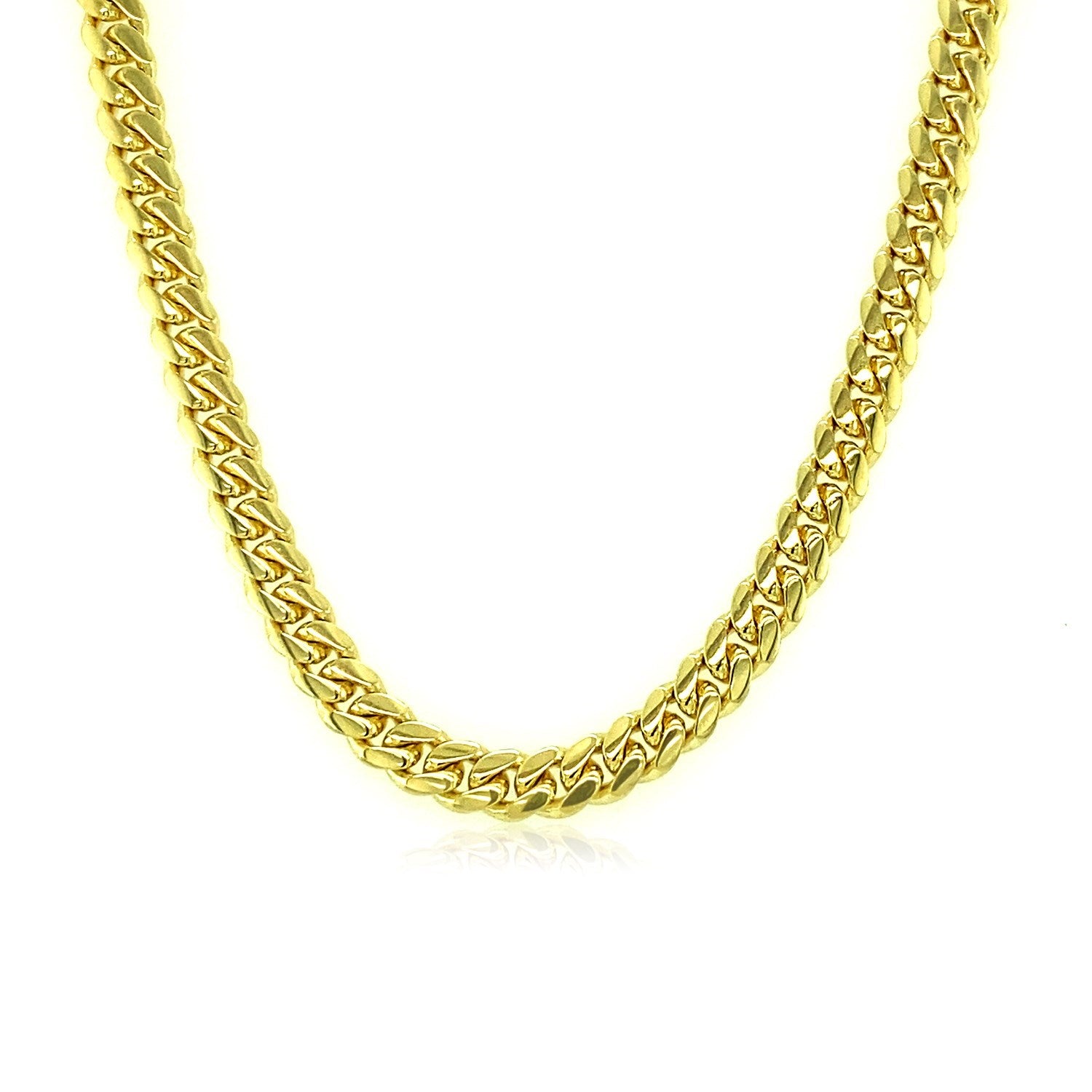 10k Gold Classic Miami Cuban Solid Chain (3.90mm )