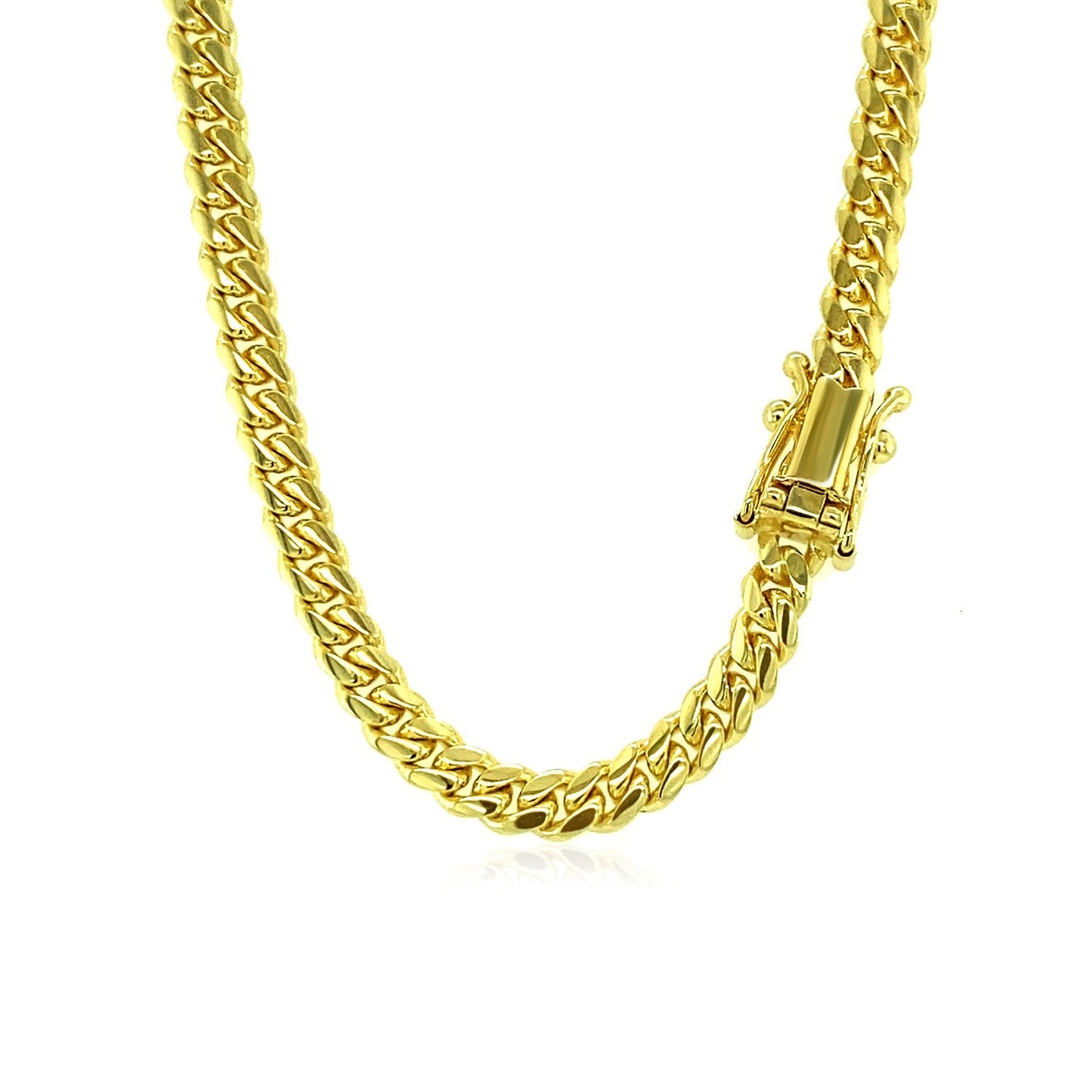 10k Gold Classic Miami Cuban Solid Chain (3.90mm )