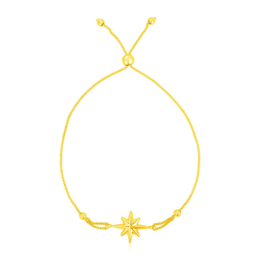 14k Gold Adjustable Bracelet w/Star