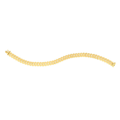 14k Gold 7 1/2-inch Laurel Leaf Bracelet w/Diamond (7.40 mm)