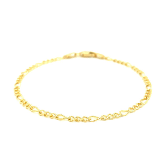 10k Gold Link Figaro Bracelet (2.60 mm)